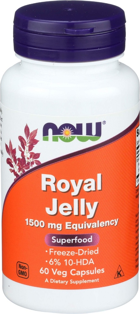 NOW Foods Royal Jelly 1500mg 60 Capsules (Pack of 2)