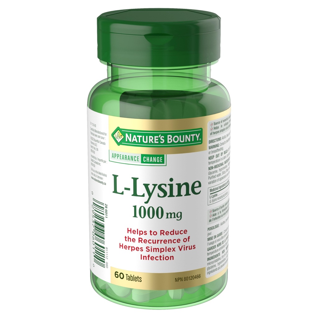 Nature's Bounty L- Lysine - 1000 mg - 60 δισκία
