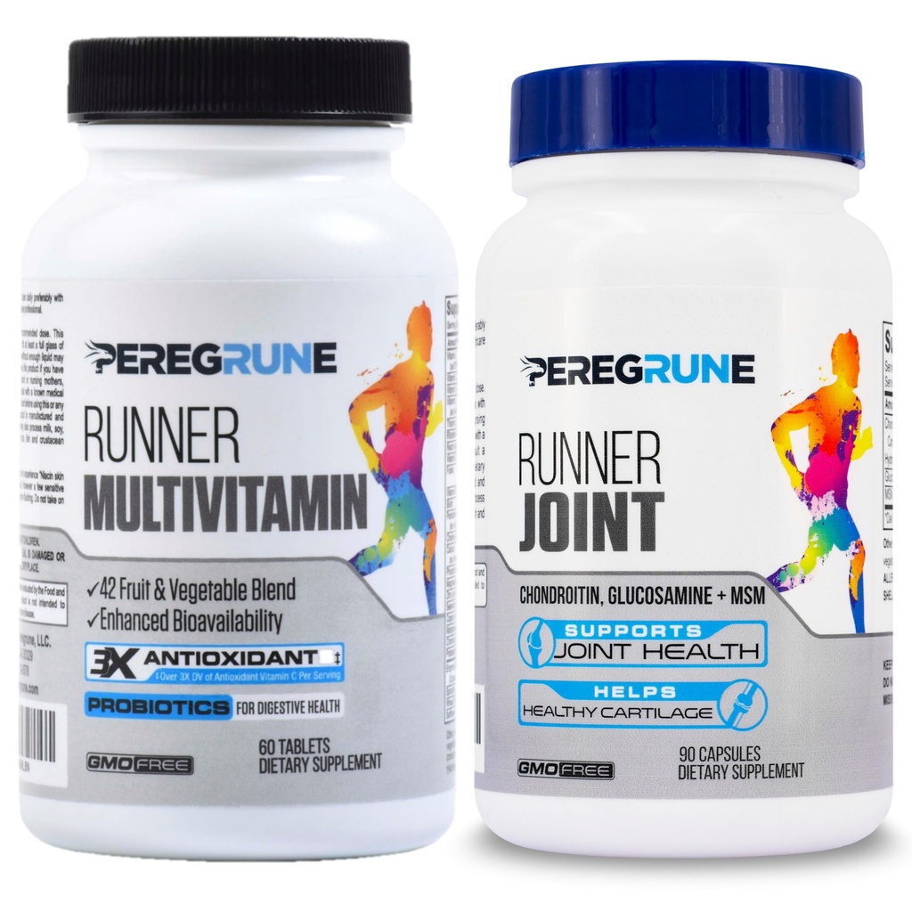 Runner Multivitamin & Joint Support Supplement – Αντιοξειδωτικά, Βιταμίνη B Complex, Προβιοτικά για την υγεία, την ενέργεια, την αντοχή, την ανάκτηση - Γλυκοζαμίνη Χονδροϊτίνη, MSM – GMP Running Supplements