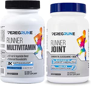 Runner Multivitamin & Joint Support Supplement – Αντιοξειδωτικά, Βιταμίνη B Complex, Προβιοτικά για την υγεία, την ενέργεια, την αντοχή, την ανάκτηση - Γλυκοζαμίνη Χονδροϊτίνη, MSM – GMP Running Supplements