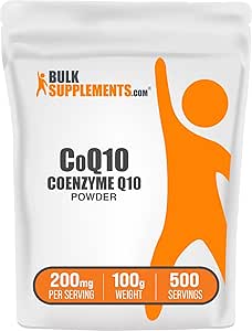 BulkSupplements.com Coenzyme Q10 Powder - Coenzyme Q10 200mg Supplement, Nutritional Supplement - Gluten Free, 200mg per Serving, 100g (3.5 oz) (Pack of 1)