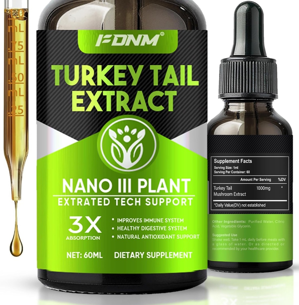 Turkey Tail Mushroom Extract – 2 FL Oz Μανιτάρια Τουρκία συμπλήρωμα ουράς, συμπλήρωμα οργανικής ανοσοποιητικής και επιπεφυκτικής υποστήριξης, γρήγορη απορρόφηση υγρού βάμμα