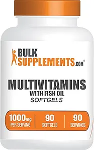 BulkSupplements.com Multivitamin Softgels - Daily Multivitamin, Multimineral Supplement, for Adults with Fish Oil - Gluten Free, 1 Softgel per Serving, 90 Count (Pack of 1)