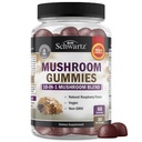 Mushroom Gummies for Adults - 10 σε-1 Λειτουργικό συμπλήρωμα μανιταριών για Mood και Focus με τα λιοντάρια Mane Τουρκία Tail Cordyceps Shiitake Reishi - Vegan, Non-GMO, Fresh Raspberry Flavor, 60 Count
