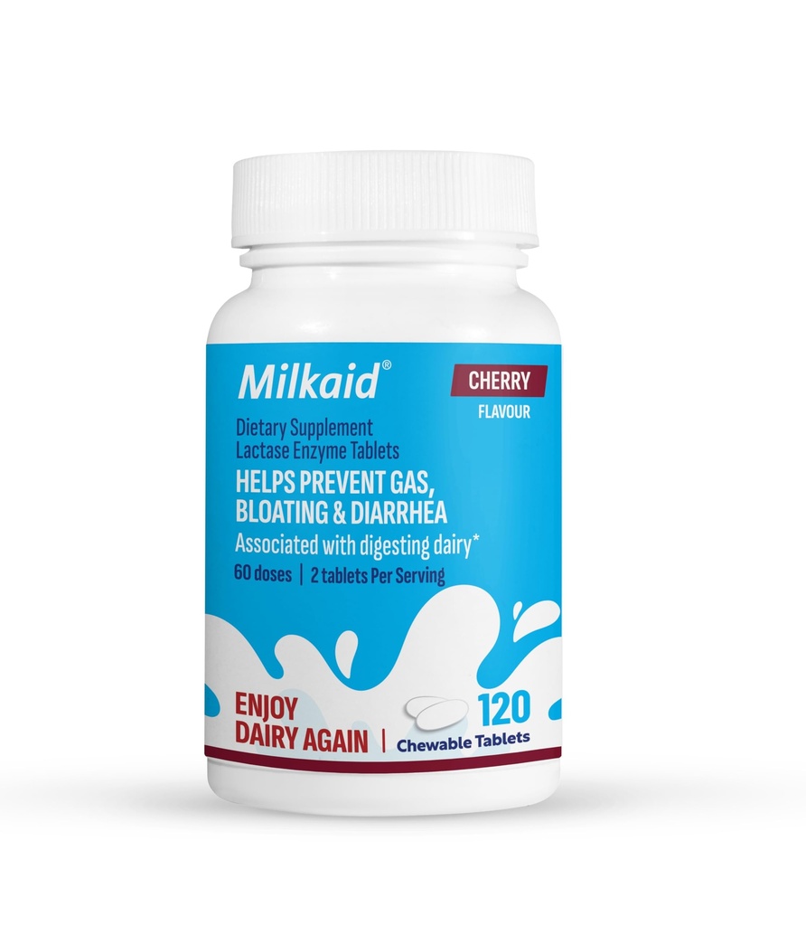 Milkaid Lactase Enzyme Chewable Tables for Lactose Inανεκτικό Αρωματικό 