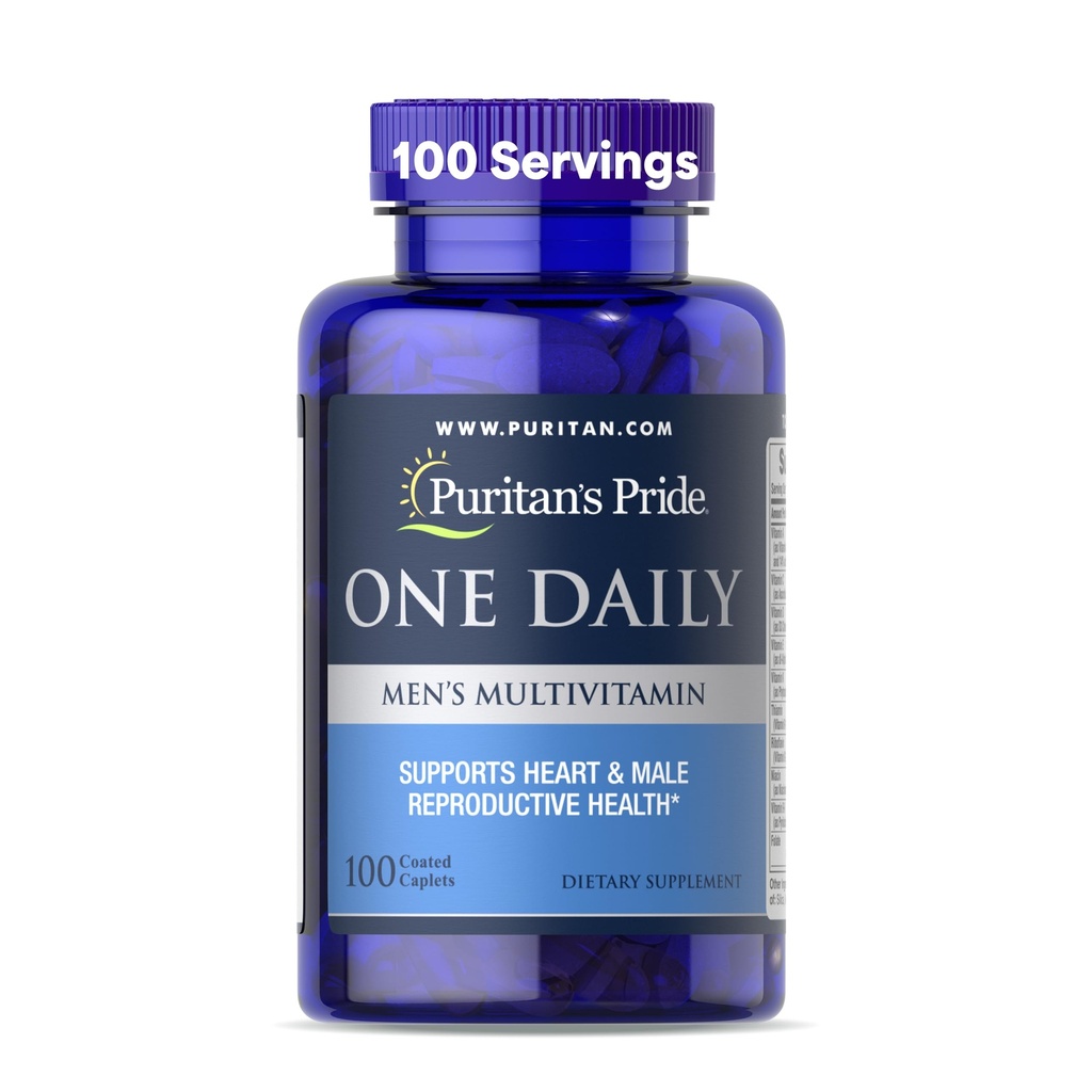 Puritan's Pride One Daily Men's Multivitamin, Dietary Supplement to Support Heart and Male Reproductive Health with Vitamin A, C, D, E, and Zinc, 3 Month Supply, 100 Count*