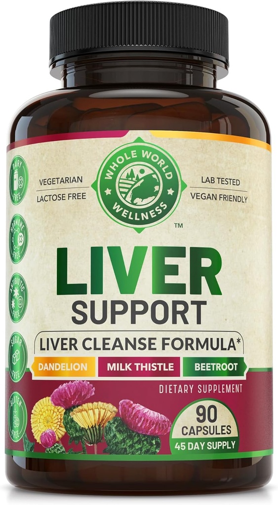 Advanced Liver Cleanse Detox & Repair Formula for Adult with Milk Thistle, Organic Liver Detox & Support Supplement for Men and Women, 90 Pills Liver Repair & Detox Support, 512mg (45-Day Supply)