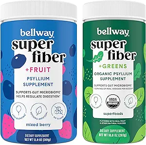 Bellway Super Fiber Powder + Fruit, Mixed Berry Super Fiber + Greens