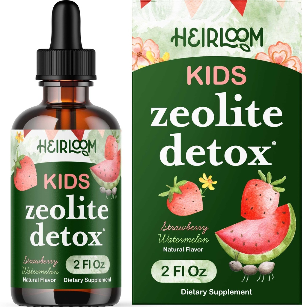 Ζεόλιθος Detox για παιδιά Υγρές σταγόνες - Απαλή καθημερινή καθαριότητα & υποστήριξη ομιλίας με μεθυλιωμένη B12 & βιταμίνη D - Παιδιά Clinoptilolite ζεόλιθος σταγόνες Detox Cleanse Συμπλήρωμα 2oz