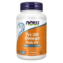 NOW Συμπληρώματα τροφίμων, Tri-3D OmegaTM, Τριγλυκερίδια μορφή Ωμέγα-3 ιχθυέλαιο + βιταμίνη D-3, Μοριακά Αποσταγμένο, 90 Softgels