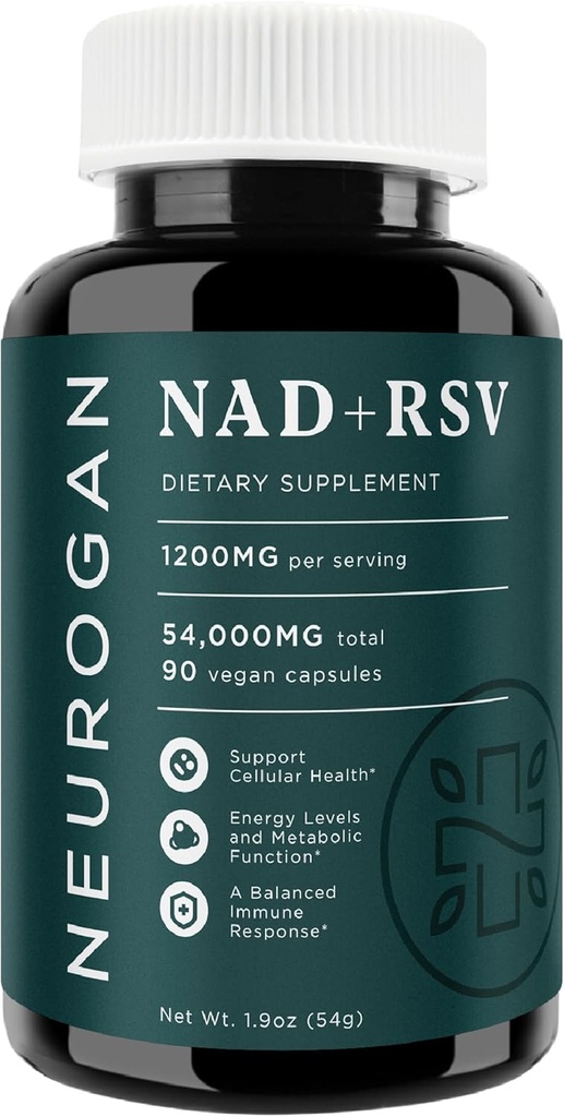 Neurogan NAD+ με Resveratrol Κάψουλες 1:1 Ratio - 1200mg ανά υπηρεσία, 90 Ct - Κυτταρική Υγεία & Υγιεινή Γήρανση Συμπληρώματα, Ενέργεια & Ανοσολογική Υποστήριξη - Nicotine Adenine Dinucleotide NAD+ Συμπλήρωμα
