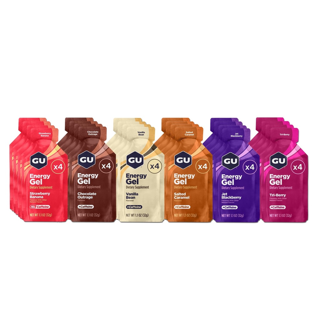 GU Energy, Original Energy Gels, Assorted Flavors - 24 Count