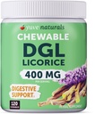 Chewable Ultra-Pure DGL Licorice Tablets 4000 mg - Stomach, Gut & Intestinal Relief - Natural Acid Reflux Formula - 10:1 Deglycyrrhizinated Licorice Root Extract - 120 Chewables