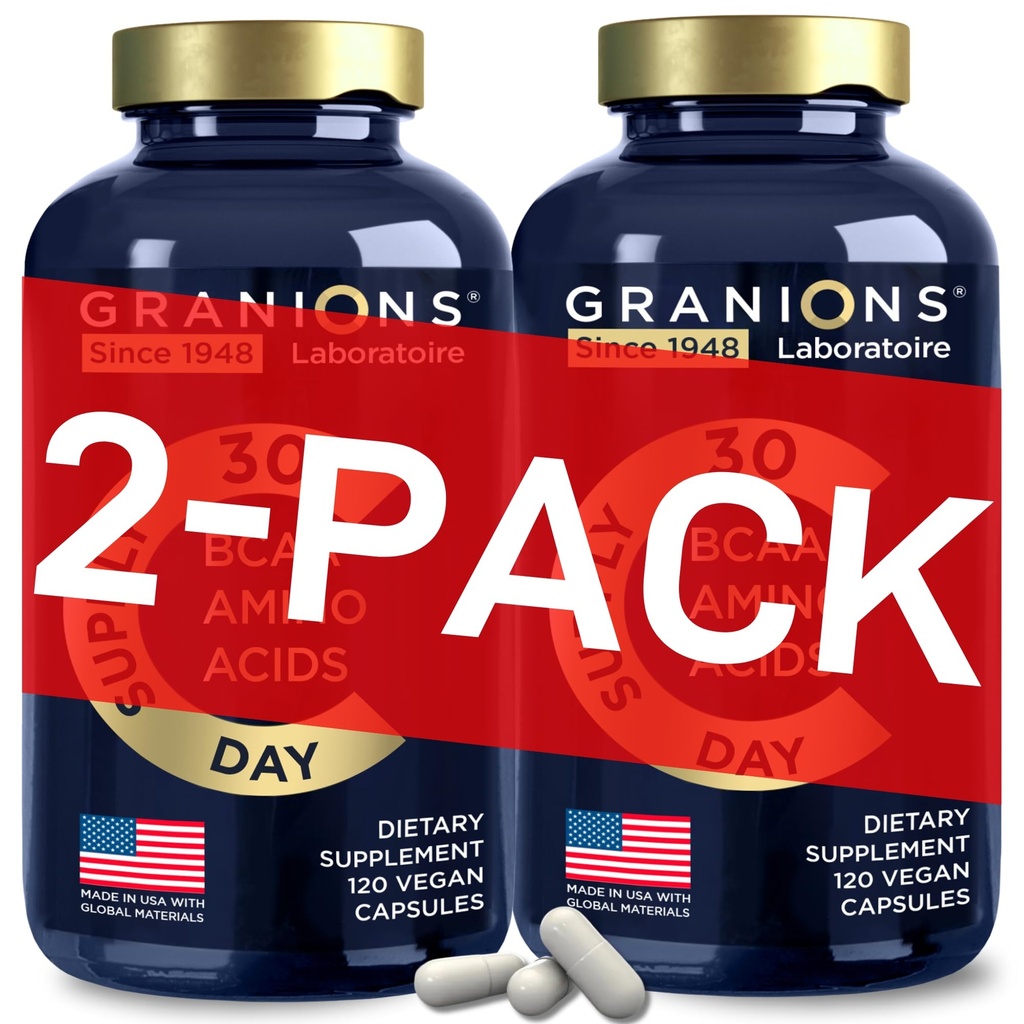 Essential Amino Acids Supplement for Men & Women - All 9 BCAAs EAA Supplements Formula - Leucine Amino Acid, Lysine, Tryptophan, Advanced Amino Energy & Muscle Recovery - 240 Vegan BCAA Capsules