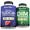 Nutrivein Premium TUDCA and DIM Supplement Bundle: High-Absorption TUDCA Supplement and DIM for Detox, Balance, and Well-Being