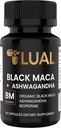 LUAL 30.000mg 30x Δύναμη Organic Black Maca Root με Ashwagandha - Υψηλότερη ισχύς Black Maca Root Κάψουλες για τους άνδρες - 100% Pure Maca Peruana Σκόνη Βιολογική, Ζελατινοποιημένη, Μη ΓΤΟ - 60 χάπια