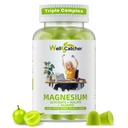 Σύμπλεγμα μαγνησίου Gummies για ενήλικες: τριπλό συμπλήρωμα μαγνησίου με γλυκινικό μαγνήσιο Taurate μηλεϊνικού άλατος για τους άνδρες Γυναίκες Υποστήριξη διάθεσης ύπνου Ισορροπημένη οστέινα χωρίς ζάχαρη μυών 60CT