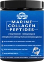 Κολαγόνο Peptides Σκόνη για γυναίκες, Multi Marine Hydrolyzed για υγιή μαλλιά, δέρμα, νύχια με υαλουρονικό οξύ, βιοτίνη, βιταμίνη C, 30 σερβιέτες (10,6 OZ, φράουλα)