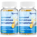 Λιποσωμική Ναττοκινάση 12,000 FU Serrapeptase 360, 000 SPU Enzyme Supplement - Εμπλουτισμένη με Συνεργατικά Ένζυμα και Θρεπτικό Μείγμα & Ινουλίνη για Κυκλοφορικό, Ορός, Διηθητική 60 Κάψουλες (2 Φιάλη)