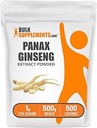 BulkSupplements.com Ginseng Root Extract Powder - συμπλήρωμα Panax Ginseng, συμπλήρωμα βοτάνων - Vegan & Gluten Free, 1g ανά Σερβίρισμα, 500g (1.1 lbs) (πακέτο των 1)