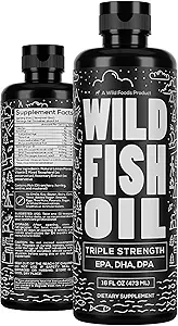 Wild Foods Liquid Omega 3 Fish Oil Supplement, Lemon, 16 oz (1 pk) 