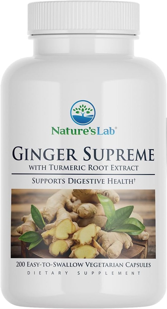 Nature's Lab Ginger Supreme - εκχύλισμα τζίντζερ, εκχύλισμα κουρκουμά - 200 Ct