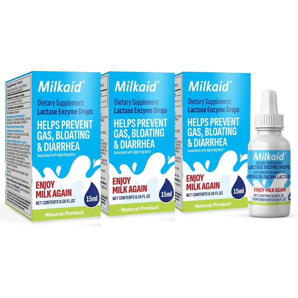 Milkaid Lactase Enzyme Drops for Lactose Infulance 