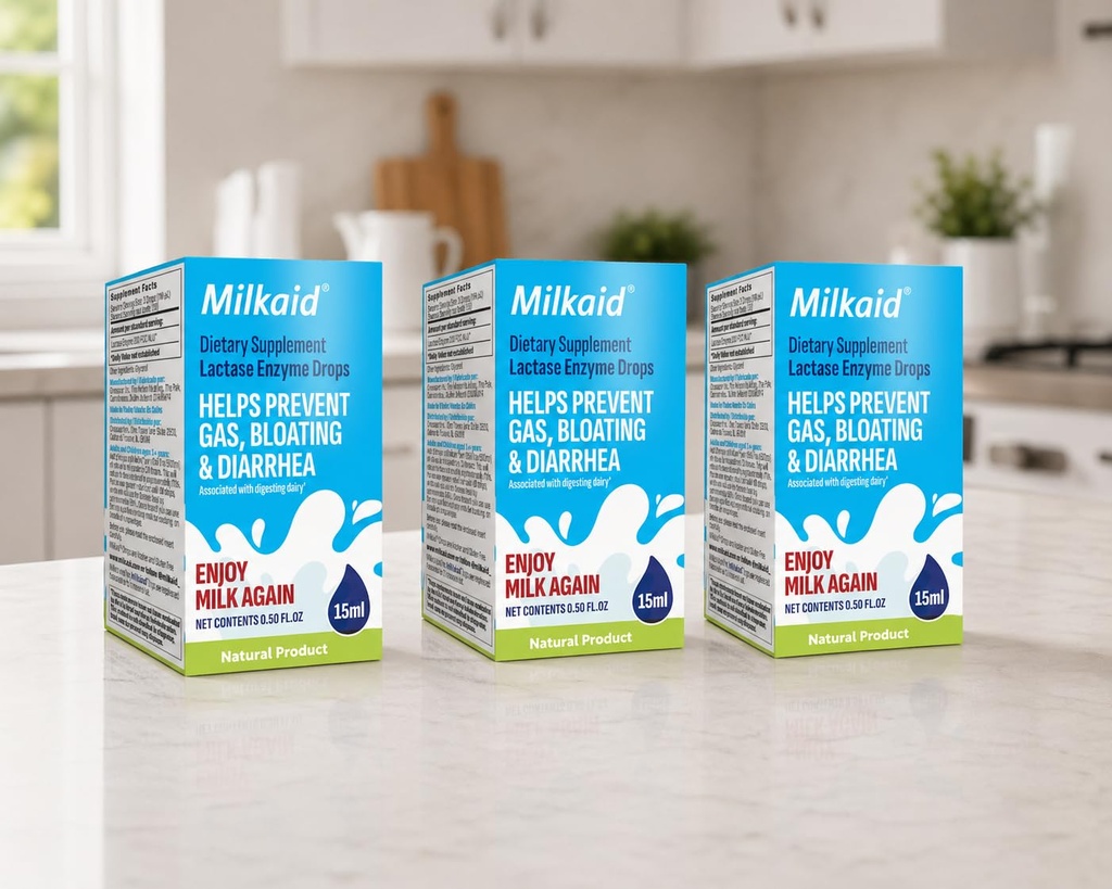 Milkaid Lactase Enzyme Drops for Lactose Infulance 