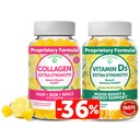 Lunakai Collagen και βιταμίνη D3 Gummies Bundle - Μη ΓΤΟ Συμπληρώματα Αντιγήρανσης για άνδρες & γυναίκες - Ανοσία, οστά και Mood Υποστήριξη Gummy για ενήλικες - 30 ημέρες προσφοράς