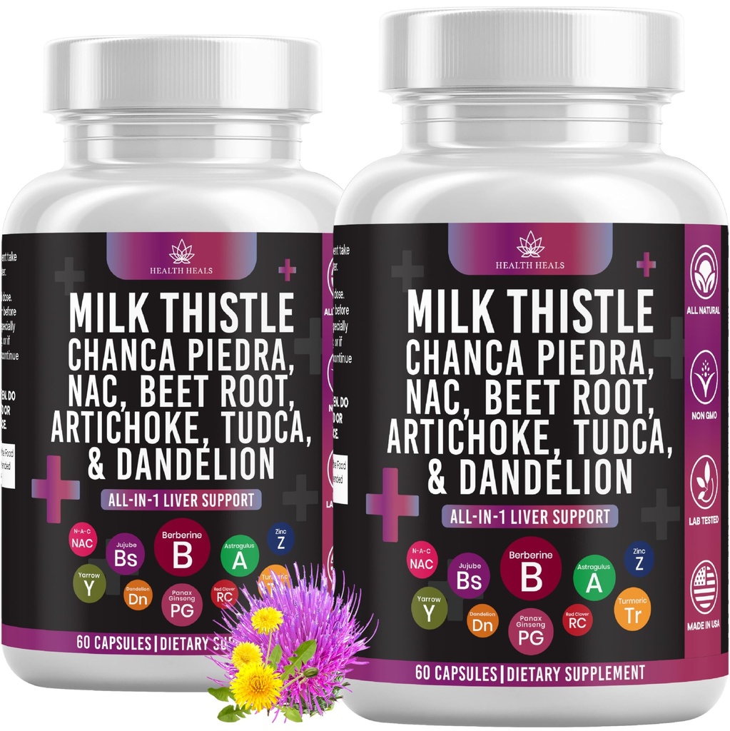 Γάλα γαϊδουράγκαθο NAC Chanca Piedra Beet Root Artichoke Dandelion Root - Συμπλήρωμα ήπατος Plus Astragalus TUDCA Choline & Ginger- 120 Count
