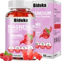 900mg σύμπλοκο μαγνησίου 65 Gummies σμέουρων, χωρίς ζάχαρη Γλυκινικό μαγνήσιο & L-Θρεονικό κάλιο συμπλήρωμα με βιταμίνη D, B6, CoQ10 για χαλάρωση