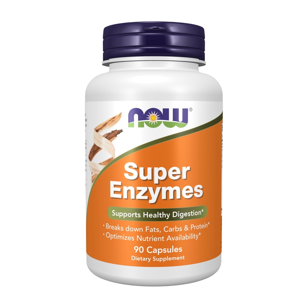 NOW Συμπληρώματα, Super Enzymes, Formulated with Bromelain, Ox Bile, Pancreatin και Papain, Super Enzymes, 90 Κάψουλες