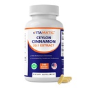 Vitamatic Ceylon Cinnamon 10000 mg Ισοδύναμο ανά υπηρεσία (από 20:1 Extract 500 mg) με Berberine & Chromium - 240 κάψουλες λαχανικών - Μη ΓΤΟ & Χωρίς γλουτένη