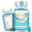 Biotin και κολλαγόνο Gummies με B12, δέρμα μαλλιών και νύχια Βιταμίνες Gummies για την ανάπτυξη των μαλλιών, λαμπερό δέρμα & ισχυρά νύχια - βατόμουρο άρωμα, ζάχαρη δωρεάν, 120 Ct
