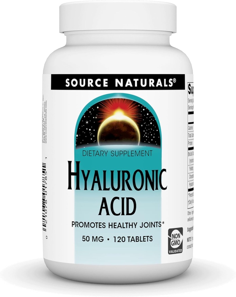 Source Naturals Hyaluronic Acid, 50mg, 120 Tablets