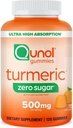 Qunol Zero sugar turmeric Gummies, Gummy με 500mg κουρκουμίνη κουρκουμίνη, συμπλήρωμα κοινής υποστήριξης, Ultra υψηλής απορρόφησης Tumeric κουρκουμίνη, χορτοφαγικά, χωρίς γλουτένη, 120 κόμης