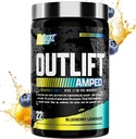 OUTLIFT Amped Max Dosed HIGH STIM Pre Workout Powder, 6G Citrulline, 3.2G Beta Alanine, Alpha GPC, CognatiQ, Extreme Energy, Μαζικές Αντλίες, Ηλεκτρολύτες, Nootropics Λεμονάδα Blueberry - 22 Serv