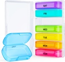 ZIKEE 7 συσκευασίες Extra Large Pill Organizer, Portable Pill Box 7 Day for Pocket, Purse, Weekly Pill Case with Dual-Protection Design, Pill Container for Medication, Vitamin, Fish Oil, Συμπλήρωμα