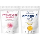 Micro Ingredients Omega-3 Fish Oil 4,200 mg Softgels & Myo & D-Chiro Inositol Powder Bundle 2 Pack 