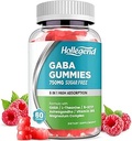 GABA Gummies, Gummies ανακούφισης χωρίς ζάχαρη για ενήλικες, υψηλής ισχύος GABA L-θεανίνη συμπλήρωμα με μαγνήσιο, Ashwagandha, 5-HTP & βιταμίνη B6 για Zzz & Εγκεφαλική υγεία, Vegan, 60