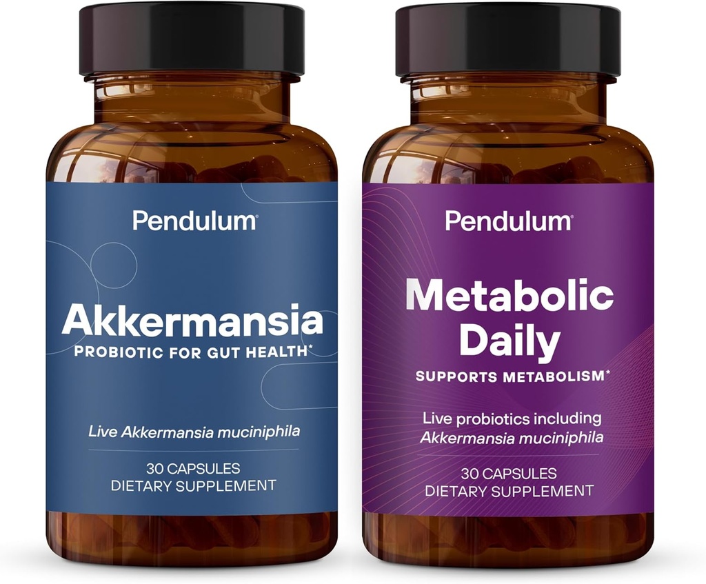 Pendulum Akkermansia & Metabolic Daily Bundle - Live Probiotic Supplements Strengthen The Gut Lining, Support GLP-1 Production, Supports Metabolism