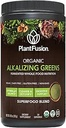 PlantFusion Alkalising Super Greens Powder - Fermented Greens Superfood Powder Blend with Digestive Enzymes Probiotics & Prebiotic Fiber - Βιολογικές, μη ΓΤΟ, Vegan, Gluten-Free - 8,46 oz 30 Σερβιέτες