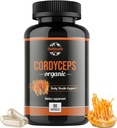 Cordyceps Organic Dietary Supplement - Natural Energy Boost και υποστήριξη της αναπνευστικής υγείας με Cordyceps Militaris, Κλινικά Υποστηριγμένο, Μη ΓΤΟ & αλλεργιογόνο-ελεύθερο 