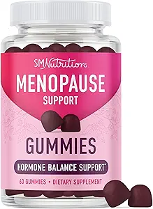 Menopause Support Gummies | Hormone Balance Relief for Hot Flashes, Night Sweats, Mood Swings, & Bloating | with Phytoestrogen Soy, Vitamin D3, PABA, Biotin | Vegetarian, Gluten-Free | 60 Count