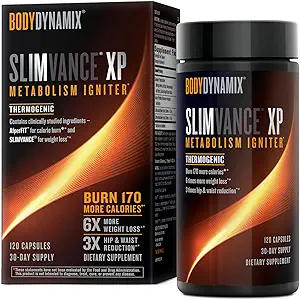 Slimvance XP Μεταβολισμός Igniter, Botanical Diet Support, Advanced Thermogenic, Burn More θερμίδες, Βάρος & Λιπαρά Απώλεια, Ενέργεια, Εστίαση, Για Άνδρες & Γυναίκες, Αποδεδειγμένα Συστατικά & Καφεΐνη, 120 Count, 30 Svg