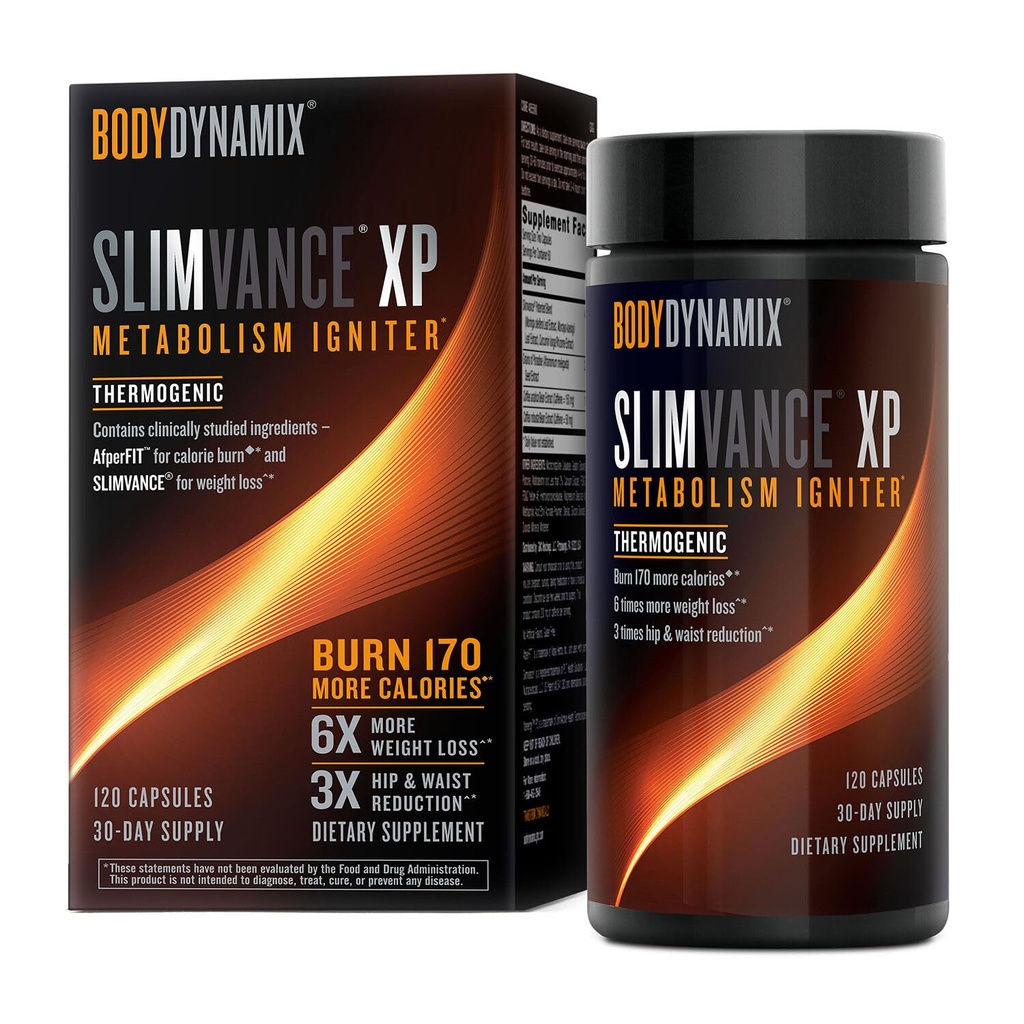 Slimvance XP Μεταβολισμός Igniter, Botanical Diet Support, Advanced Thermogenic, Burn More θερμίδες, Βάρος & Λιπαρά Απώλεια, Ενέργεια, Εστίαση, για άνδρες & γυναίκες, Αποδεδειγμένα Συστατικά & καφεΐνη, 120 Count, 30 SVG