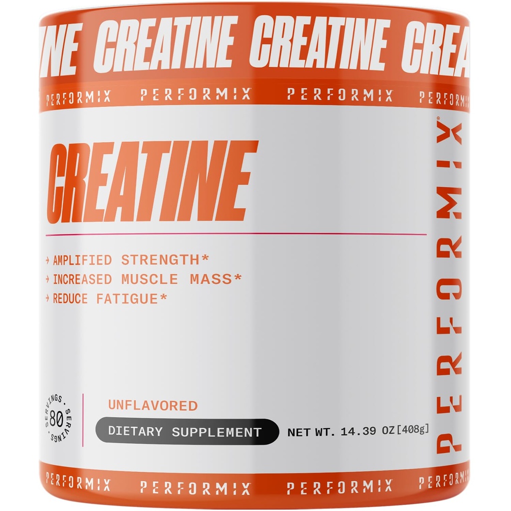 PERFORMIX - Creatine Monohydrate - 5000 mg ανά υπηρεσία (5g) - Προ προπόνηση - Αύξηση της μυϊκής μάζας, Βελτίωση της δύναμης & μείωση της κόπωσης - Creatine Monohydrate Powder - Unflaved - 80 Services - 400g