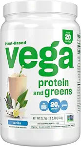 Vega Protein and Greens Protein Powder, Vanilla - 20g Plant Based Protein Plus Veggies, Vegan, Non GMO, Pea Protein for Women and Men, 21,7 Ουγγιά (Packaging May Vary)