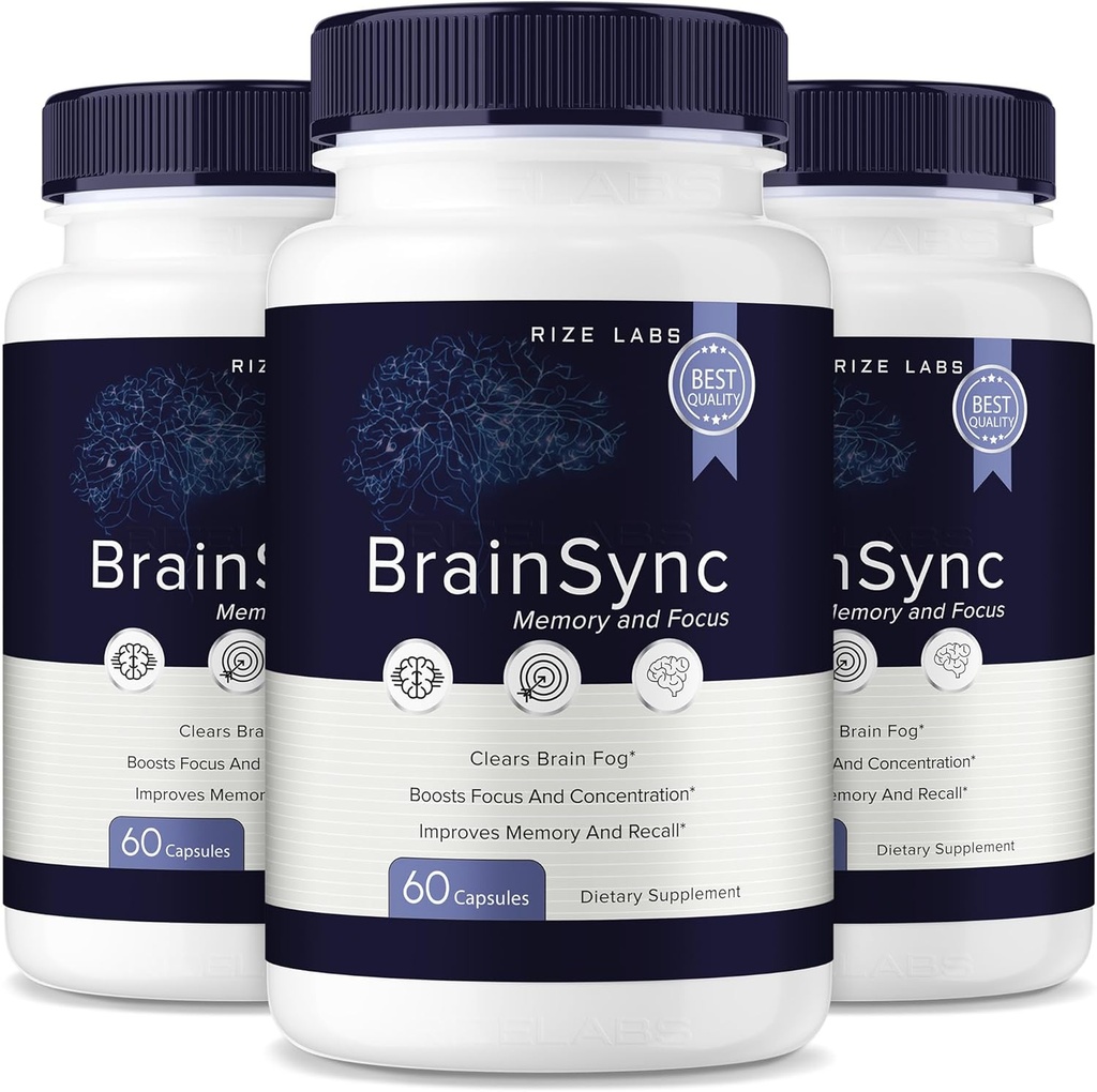 rize labs - κάψουλες BrainSync – Daily Focus & Clarity Formula με ένα ισορροπημένο μείγμα για την εγρήγορση και την υποστήριξη μνήμης 