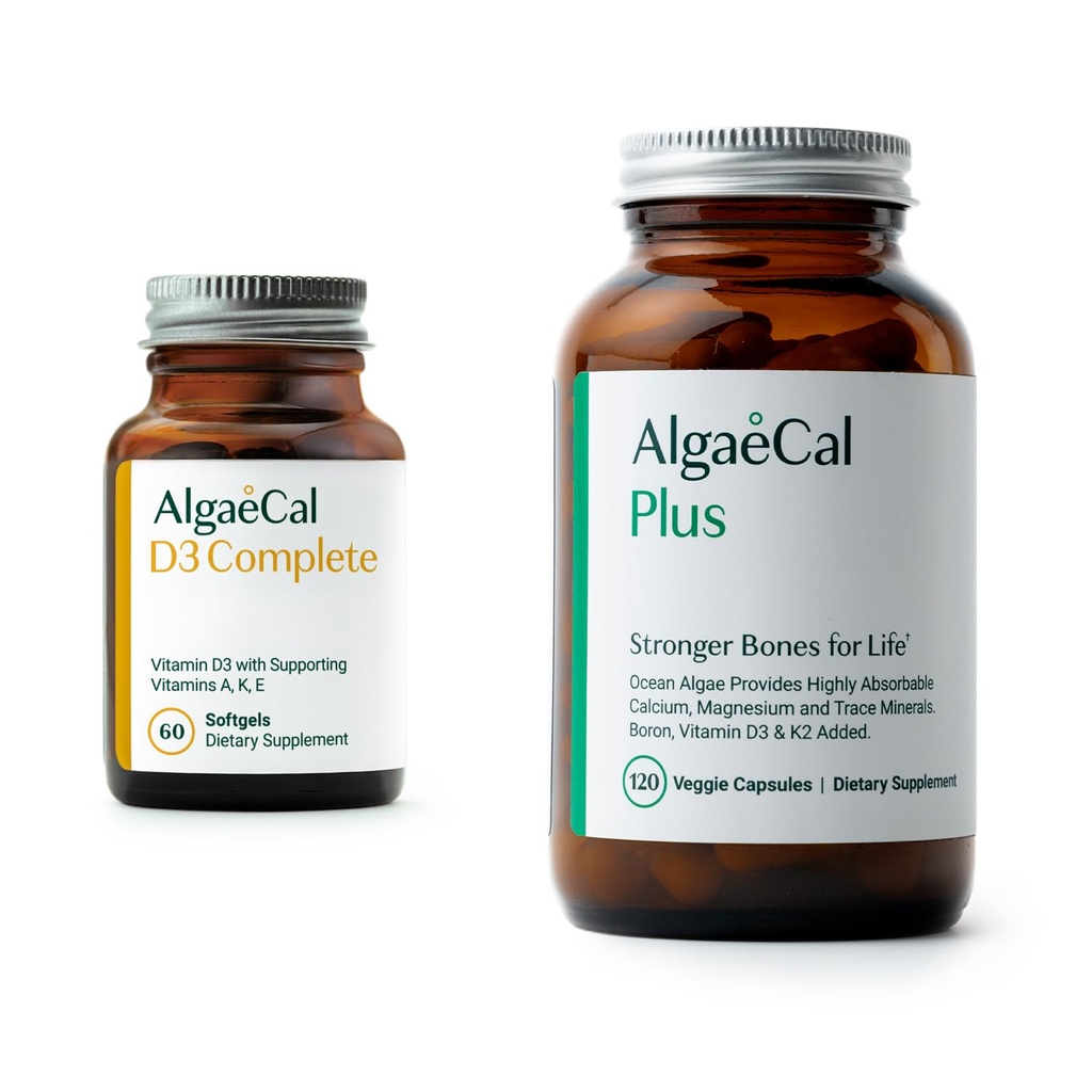 ALGAECAL Bundle - D3 Complete (1000 IU) + K2, Βιταμίνη Ε, Βιταμίνη Α & Φυτοβασισμένο ασβέστιο για ισχυρότερα οστά